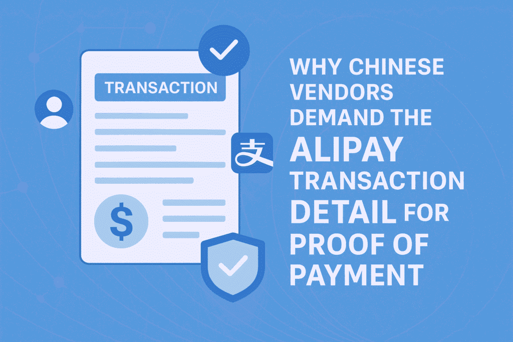 Blue-white fintech themed banner showing digital documents and secure payment icons with glowing title text: ‘Alipay Electronic Payment Receipt – Proof of Trust in Digital Trade’