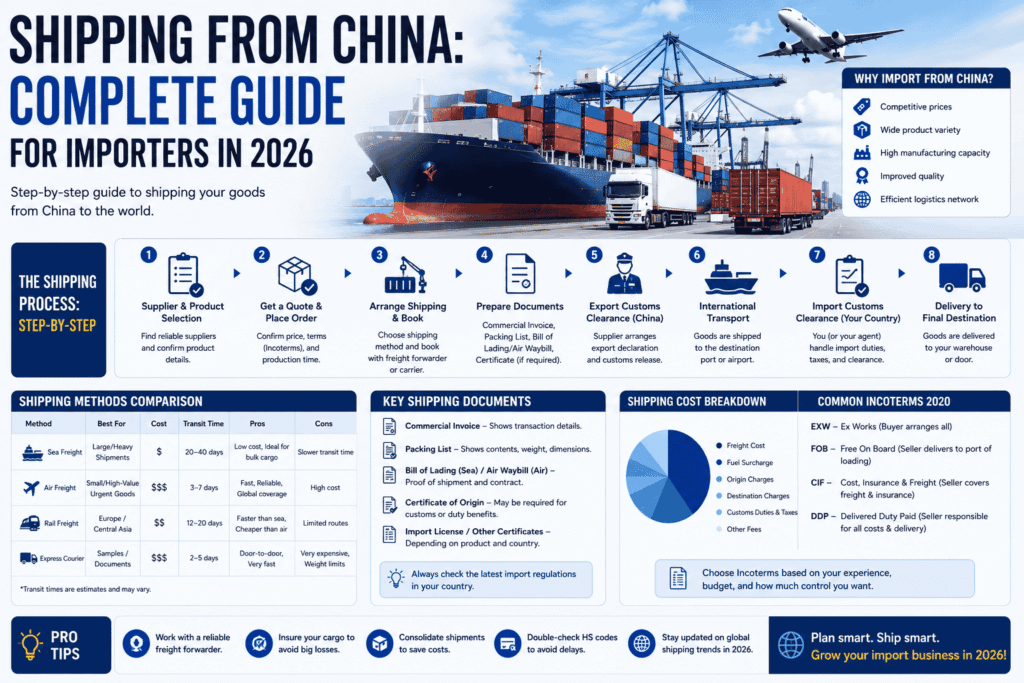 Shipping from China Complete Guide for Importers in 2026